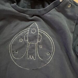 Babyface Grey Rocket Space Graphic Pullover Sweatshirt Embroidered 2 yrs